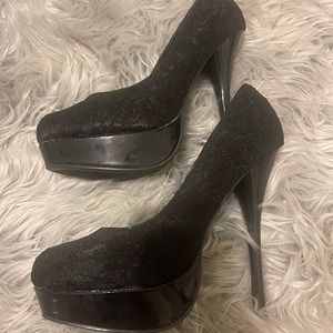 Black laced heels